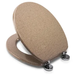 Croydex Flexi-Fix Dorney Sandstone Effect Anti-Bacterial Toilet Seat -Bathroom Accessories wl601915hai1