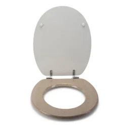 Croydex Flexi-Fix Dorney Sandstone Effect Anti-Bacterial Toilet Seat -Bathroom Accessories wl601915hai3