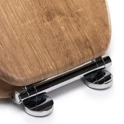 Croydex Flexi-Fix Ontario Teak Effect Anti-Bacterial Toilet Seat With Soft Close And Quick Release -Bathroom Accessories wl602086hai4
