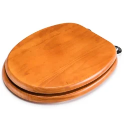 Croydex Flexi-Fix Davos Antique Effect Solid Pine Anti-Bacterial Toilet Seat -Bathroom Accessories wl602250hai1
