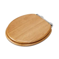 Croydex Hartley Oak Effect Toilet Seat With Soft Close And Quick Release