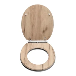 Croydex Corella Grey Oak Effect Flexi-Fix Toilet Seat With Soft Close And Quick Release -Bathroom Accessories wl605231h d2