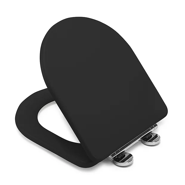 Croydex Iseo Black D-Shaped Flexi-Fix Toilet Seat With Soft Close And Quick Release 4 Croydex Iseo Black D-Shaped Flexi-Fix Toilet Seat With Soft Close And Quick Release - Image 2