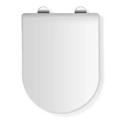 Croydex Malo D-Shape White Flexi-Fix Toilet Seat With Soft Close And Quick Release