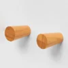 Wooden Robe Hooks Bamboo (Pack Of 2) -Bathroom Accessories wrhbb lrg