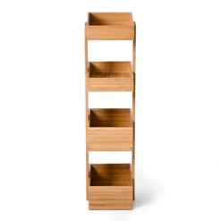 Freestanding Wooden Storage Caddy Bamboo