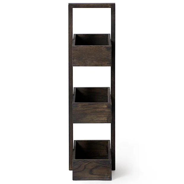 Freestanding Wooden Storage Caddy Dark Oak 6 Freestanding Wooden Storage Caddy Dark Oak - Image 4