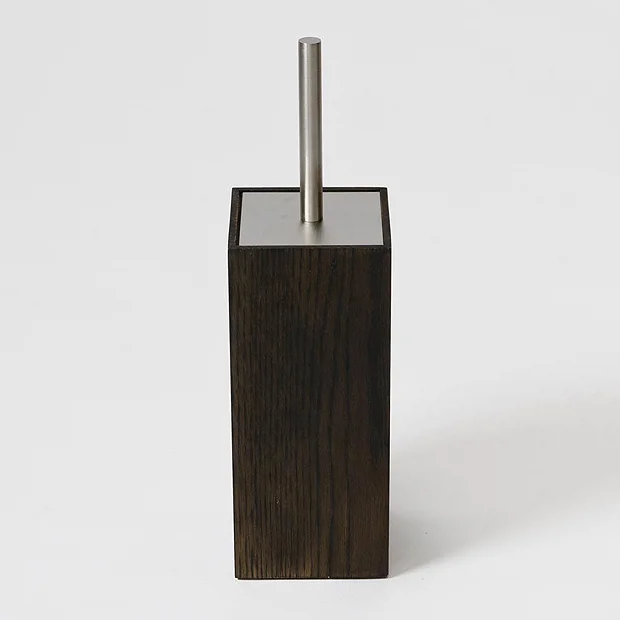 Wooden Toilet Brush & Holder Dark Oak 5 Wooden Toilet Brush & Holder Dark Oak - Image 3