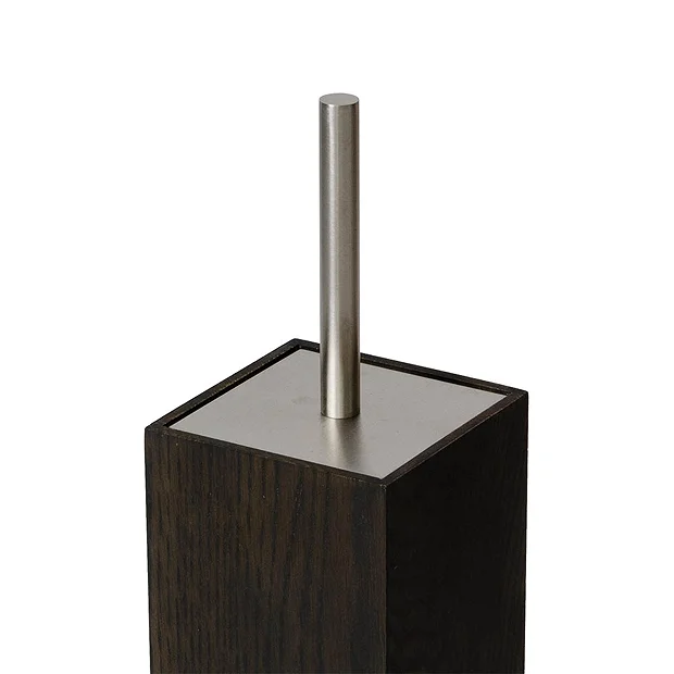 Wooden Toilet Brush & Holder Dark Oak 3 Wooden Toilet Brush & Holder Dark Oak