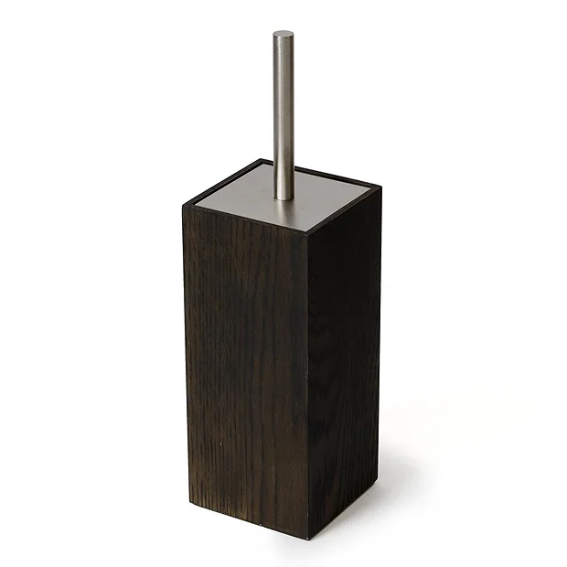 Wooden Toilet Brush & Holder Dark Oak 4 Wooden Toilet Brush & Holder Dark Oak - Image 2