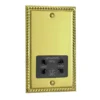 Georgian Brass Dual Voltage Shaver Socket With Black Insert -Bathroom Accessories xgssb nl