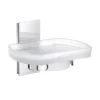 Smedbo Pool Holder With Frosted Glass Soap Dish - Polished Chrome -Bathroom Accessories zk342 l